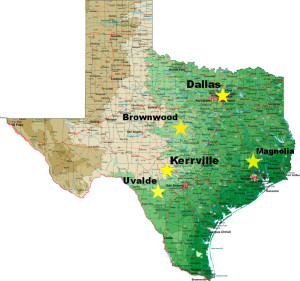 Texas service area map